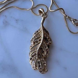 Vintage Swarovski crystal leaf necklace
